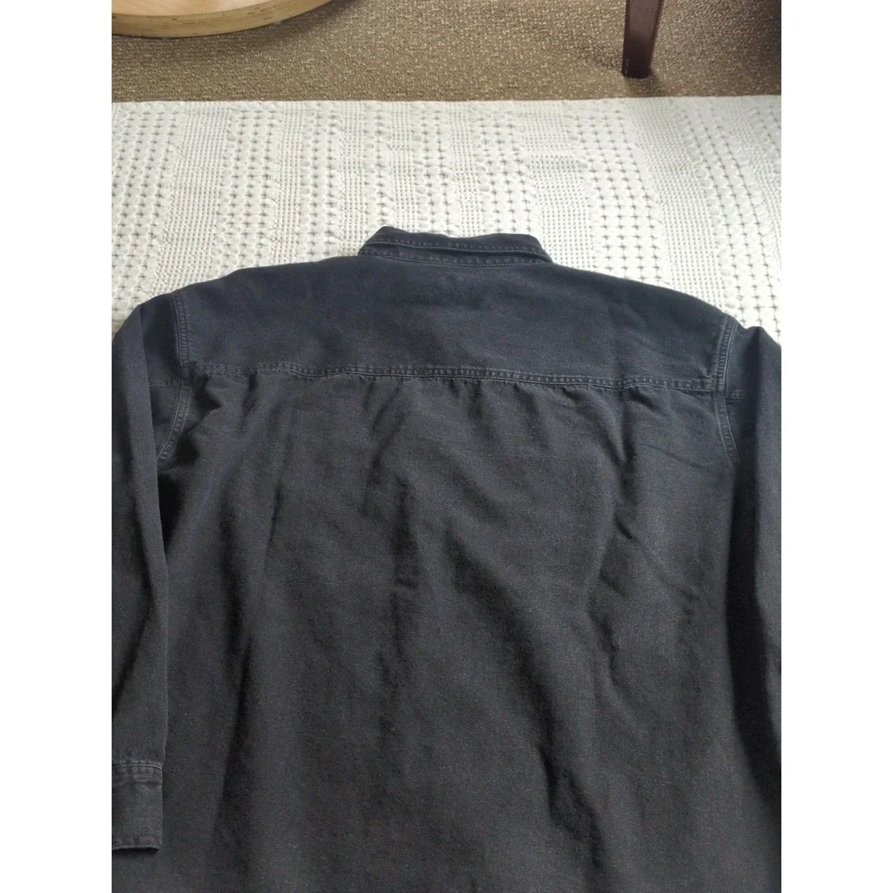 Vtg Levi's Red Tab Denim Shirt Metal Button Long Sleeve Button Up Black Size XXL